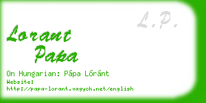 lorant papa business card